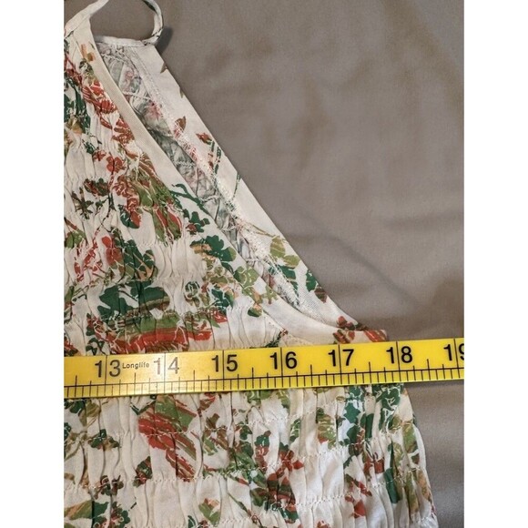 Calvin Klein Jeans Womens top Size Large white floral stretch designer top - Picture 4 of 7